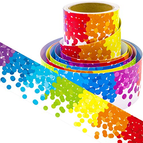 Bulletin Board Borders Rainbow Confetti-Themed Border for Classroom Decoration 36ft