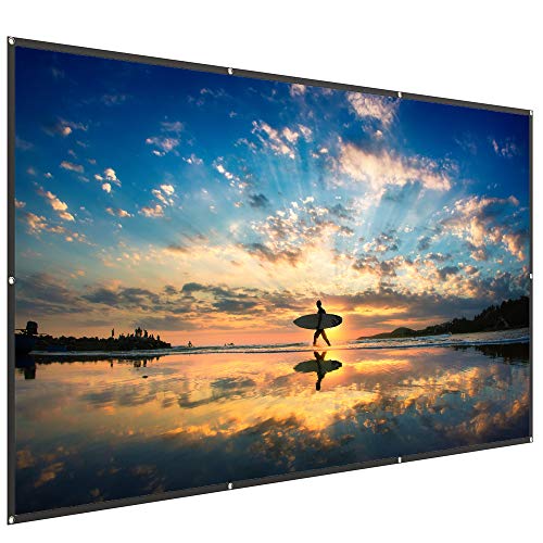 Book Cover TaoTronics 120 Inch 16:9 Projector Screen - High Contrast PVC HD Projection Movie Screen for Outdoor Indoor Party and Home Theater, Foldable & Portable (1.2 Gain, 160Â° Viewing Angle, Easy to Clean)