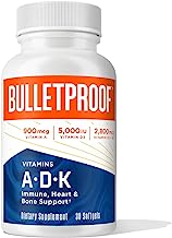 Book Cover Bulletproof Vitamins A-D-K, High Potency, Heart, Bone and Immune, Vitamins A, D3 (5,000 IU), K1, K2 (MK7 and MK4), No Soy