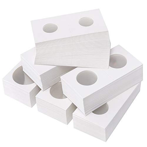 Favourde 300 Pieces Cardboard Coin Holder Flip Mega Assortment, 2 by 2 Inch for Coin Collection (6 Sizes)