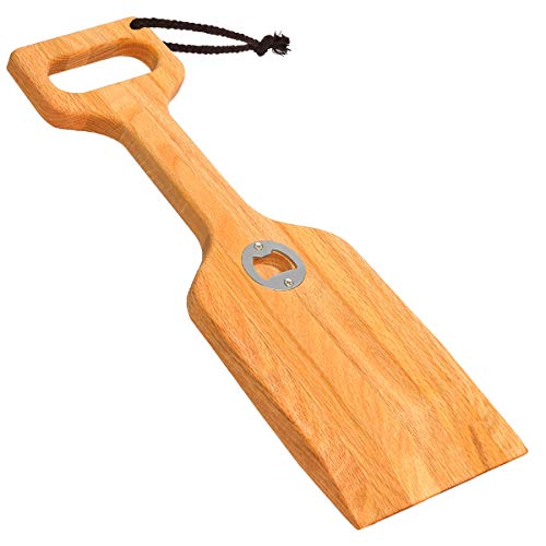 ASHLEYRIVER Wooden Grill Scraper Natural Wood BBQ Grill Cleaner Barbecue Grill Brush Non-bristles Safer Than Wire Brush Woody Safe Scrape Barbecue Griddle Cleaning Tool-16 Inch