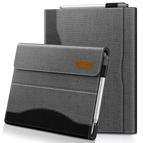 Book Cover Infiland Microsoft Surface Go case, Multi-Angle Business Cover with Pocket for Microsoft Surface Go 10-Inch 2018 Release Tablet (Compatible with Surface Go Type Cover Keyboard), Gray