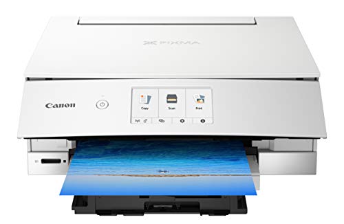Book Cover Canon TS8220 Wireless All in One Photo Printer with Scannier and Copier, Mobile Printing, White
