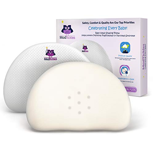 Book Cover Baby Pillow for Head Shaping - Prevent Flat Head Syndrome - Head Support for Infants & Newborns - Memory Foam Baby Pillow - Keep Head Round & Avoid Flat Spots - Prevent Plagiocephaly