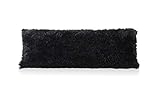Reafort Luxury Long Hair, PV Fur, Faux Fur Body Pillow Cover/Case 20inx48in with Zipper Closure (Black, 20inX 48in Pillow Cover)