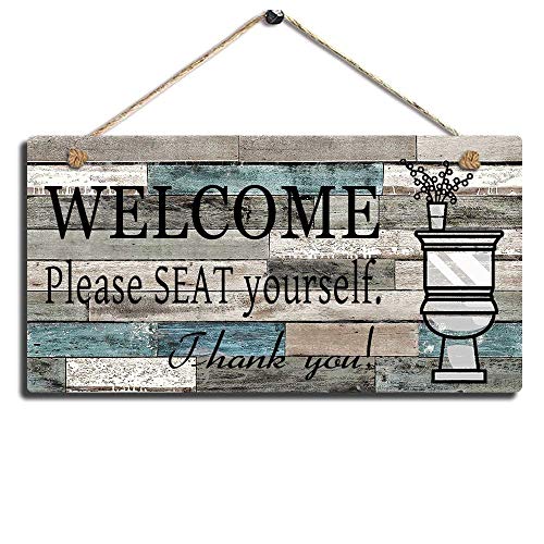 Book Cover Printed Wood Plaque Sign Wall Hanging Welcome Sign Please Seat yourself Wall Art Sign Size 11.5