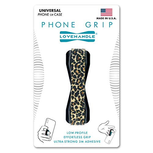 Book Cover LoveHandle Universal Grip for Smartphone and Mini Tablet - Leopard Design Elastic Strap with Black Base