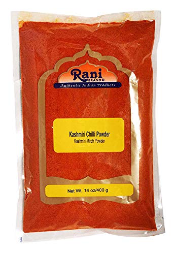 Book Cover Rani Kashmiri Chilli Powder (Deggi Mirch, Low Heat) Ground Indian Spice 14oz (400g) ~ All Natural, Salt-Free | Vegan | No Colors | Gluten Friendly | Perfect for Deviled Eggs & Other Low Heat Dishes Powder (Bag) 14 Ounce (Pack of 1)