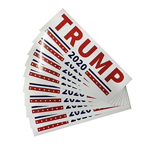 10 Pcs Keep America Great President Donald Trump 2020 Election Patriotic Bumper Sticker Auto Decal Conservative Republican (White)