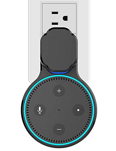 Book Cover WGOAL Echo Dot (2nd Generation) Outlet Wall Mount Stand Hanger Holder Can Hide Both Adapter and Wires,Perfect Accessories for Your Home Smart Speaker (Black)