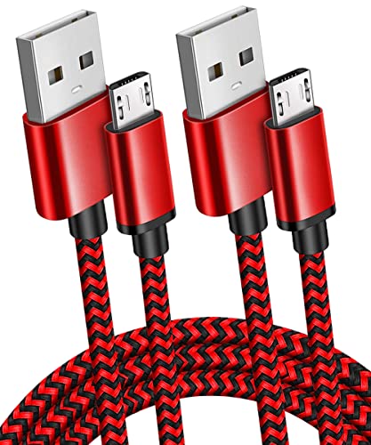 Book Cover 2Pack 10ft Long Micro USB Android Charger Cable Fast Quick Charging for Amazon Kindle Fire HD 6 7 8 10(1-8th Gen) HDX 8.9