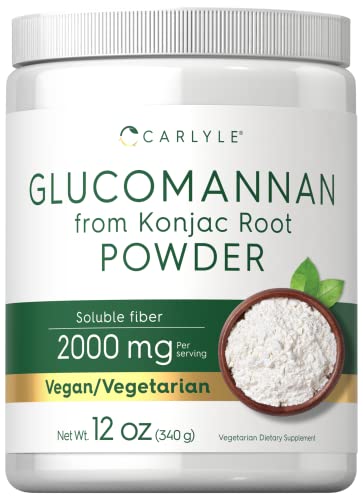 Book Cover Glucomannan Powder 12 oz | Konjac Powder Supplement | Vegan & Vegetarian | Non-GMO, Gluten Free | by Carlyle