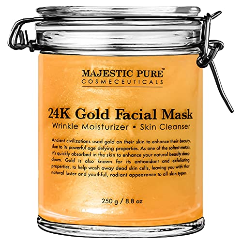 Book Cover Majestic Pure Gold Facial Mask, Help Reduces the Appearances of Fine Lines and Wrinkles, Ancient Gold Face Mask Formula - 8.8 Oz