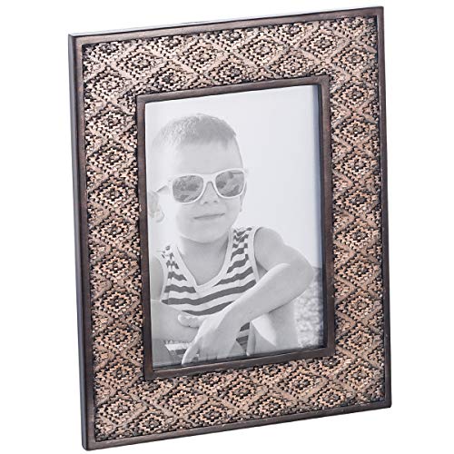 Book Cover Dublin 5 X 7 Picture Frame - Wall and Table Desktop Photo Frame Display with Glass Front & Easel Back, Decorative Decals for Living Room - Gift Idea for Grandma, Grandpa, Mom, Dad (Brown)