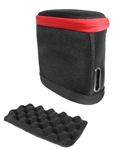Portable Sound Through Case for Bose SoundLink Color Bluetooth Speaker II and Bose SoundLink Color Bluetooth Speaker, mesh Pocket for Cable (Black with Red Zip)