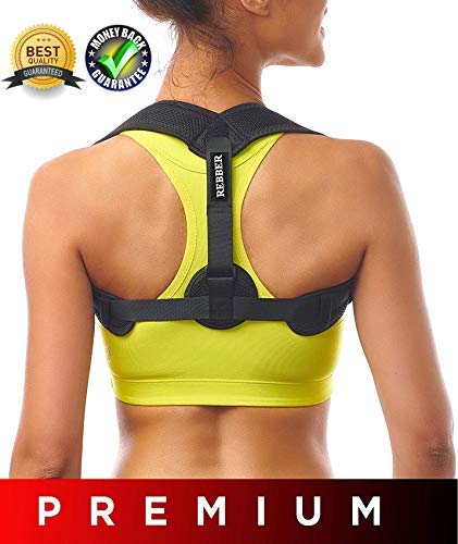 Book Cover NEW Posture Corrector for Women & Men, Back Straightener and upright Trainer, Best Scoliosis Primate Brace, Upper Back Pain Relief, Clavicle Brace Neck Hump Corrector, Slouch Support by REBBER