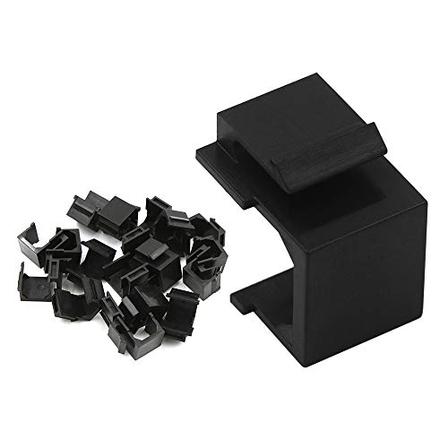 Book Cover VCE 20-Pack Blank Keystone Jack Inserts for Keystone Wall Plate and Patch Panel - Black