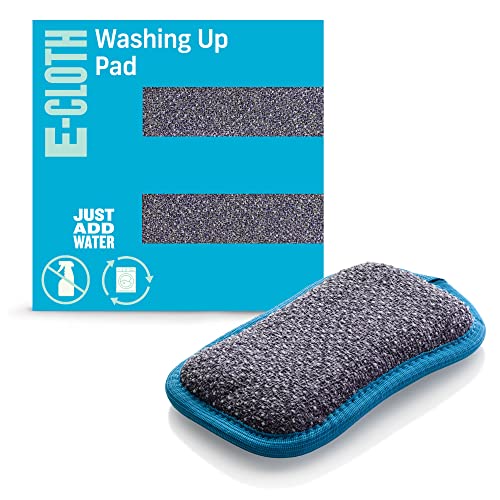 E-Cloth Washing Up Pad Microfiber Sponge Alternative, 1 Pack, Blue