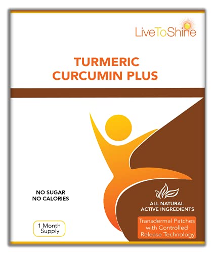 Book Cover Turmeric Curcumin Topical Patches - 30 Days Supply â€“ USA Made by Live To Shine