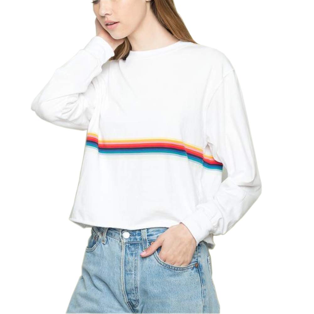 GerminateFashion Crewneck Sweatshirts Women White Aesthetic Cute Tumblr Pullover Sweater Plus Size