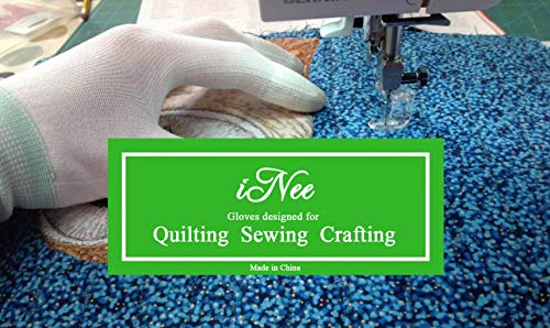 Book Cover iNee Quilting Gloves for Free Motion Quilting, Medium Size