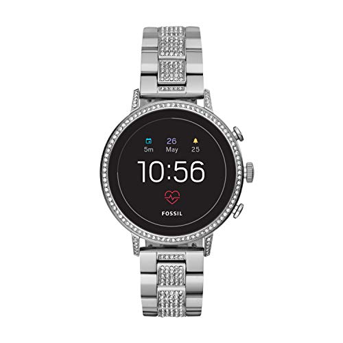 Fossil Women's Gen 4 Venture HR Heart Rate Stainless Steel Touchscreen Smartwatch, Color: Silver (Model: FTW6013)
