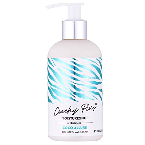 Coochy Plus Intimate Shaving Cream COCO ALLURE For Pubic, Bikini Line, Armpit and more - Rash-Free With Patent-Pending MOISTURIZING+ Formula – Prevents Razor Burns & Bumps, In-Grown Hairs, Itchiness (1-Pack)