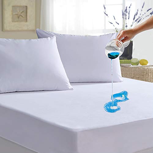Book Cover Waterproof Breathable Mattress Protector, Twin Noiseless Premium Smooth Mattress Cover, Deep Pocket Fit Up to 21 Inches,Â Soft Washable Bed Cover