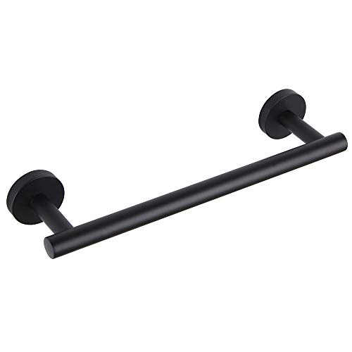 Book Cover GERZ Contemporary 12-Inch Towel Bar Bath Hand Towel Holder SUS 304 Stainless Steel Wall Mounted Bathroom Organizer Matte Black