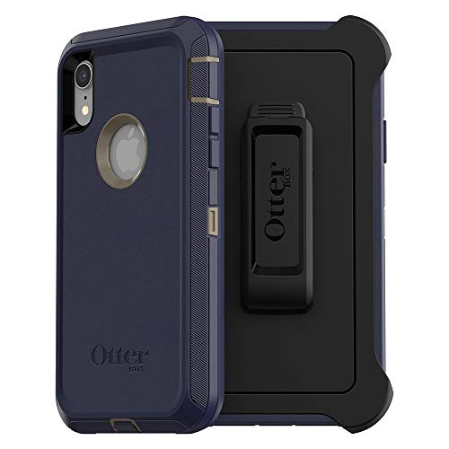 OtterBox DEFENDER SERIES SCREENLESS EDITION Case for iPhone Xr - Retail Packaging - DARK LAKE (CHINCHILLA/DRESS BLUES)