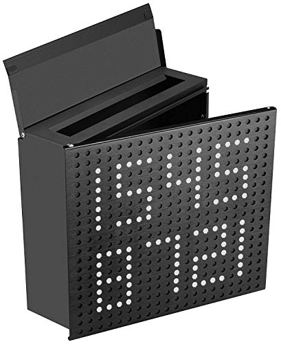 Book Cover PEELCO Locking Decorative Custom Mailbox - Design Numbers or Names on These Residential Mailboxes- Rust & Weather Proof Galvanized Stainless Steel - 2 Spare Keys (Matte Black)