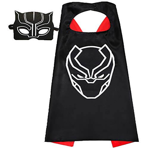 Book Cover Aodai Halloween Costumes and Dress up for kids - Black panther Costume Cape and Mask