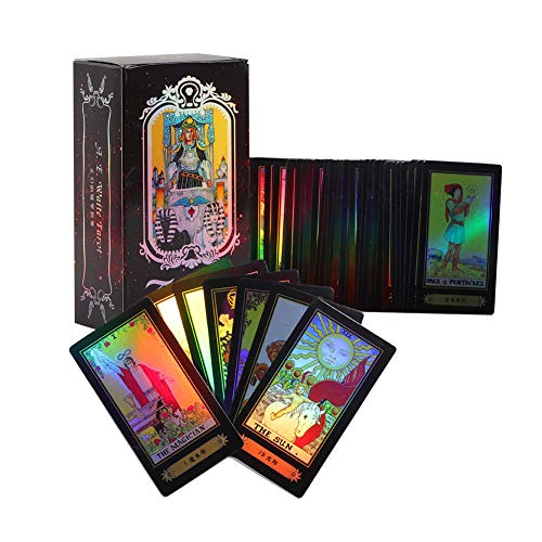 Book Cover GLOGLOW Tarot Cards for Beginner Deck Vintage 78 Cards Rider Waite Future Telling Game in Colorful Box (Black)