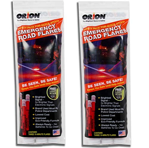 Book Cover ORION Safety Products - 15 Minute Road Flares (1 Pack of 3 Flares) - 2 Pack