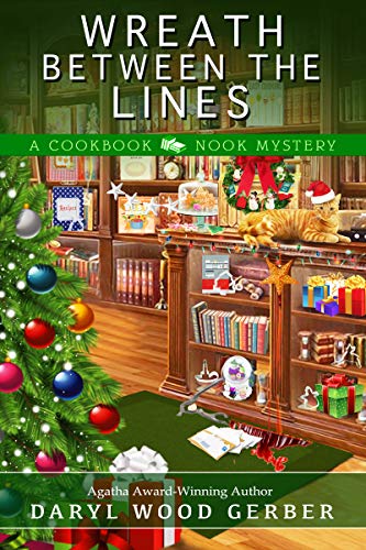 Book Cover Wreath Between the Lines (A Cookbook Nook Mystery 7)
