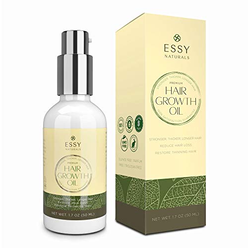 Natural Hair Growth Oil with Caffeine and Biotin - Hair Growth Oil for Stronger, Thicker, Longer Hair 1.7 oz