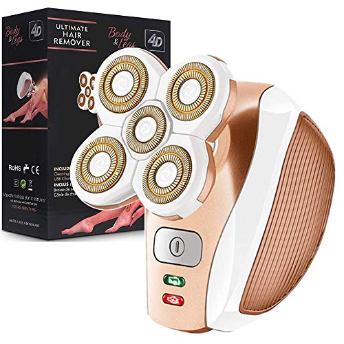 [2019 NEW] Electric Shaver for Women, SaikerMan Cordless Electric Razor Legs Body Face Bikini Area Hair Trimmer Remover Removal for Ladies Womens - Rose Gold