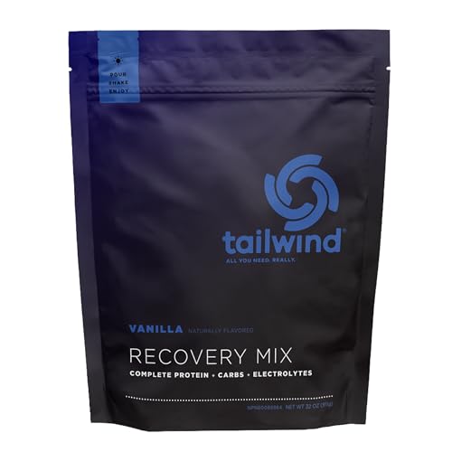 Tailwind Nutrition Recovery Mix, Complete Protein, Carbohydrates, and Electrolytes Powder Drink Mix for Post-Workout, Free of Gluten, Soy, and Dairy, Vegan, 15 Servings, Vanilla