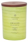 Chesapeake Bay Candle Mind & Body Serenity Scented Candle, Awaken with Pure Essential Oils (Lemongrass, Lime, Peppermint), Medium