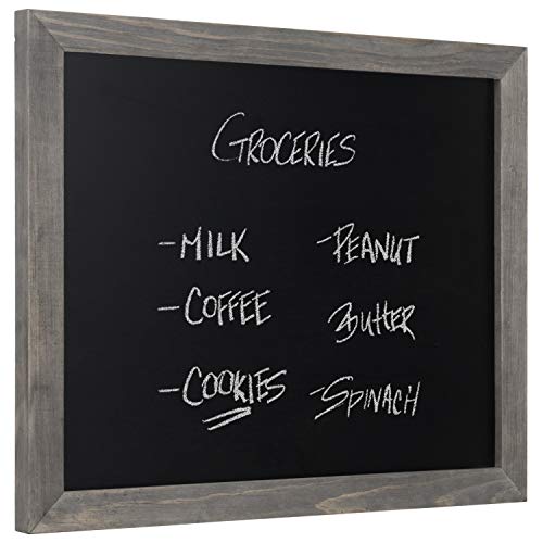 MyGift Wall-Mount Chalkboard Sign - 15 x 13-Inch Rustic Gray Wood Frame Erasable Blackboard Memo Board, Menu Sign