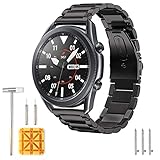 Kartice For Samsung Gear S3 Classic/Frontier Smartwatch Band 22MM Stainless Steel Strap Replacement Buckle Strap Wrist Band for Samsung Gear S3 Frontier/Classic (A-black)