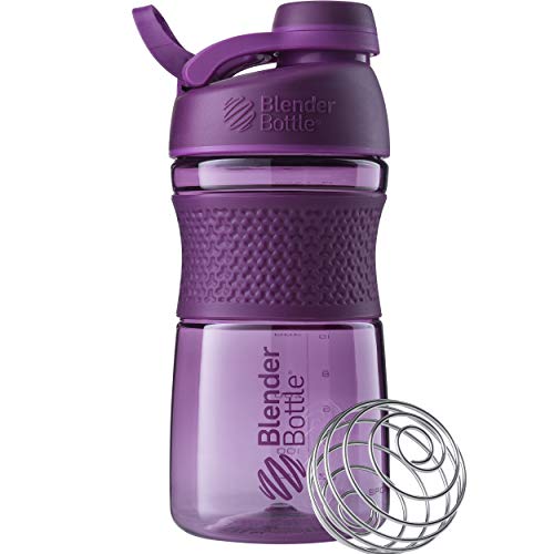 BlenderBottle SportMixer Twist Cap Tritan Grip Shaker Bottle, 20-Ounce, Plum