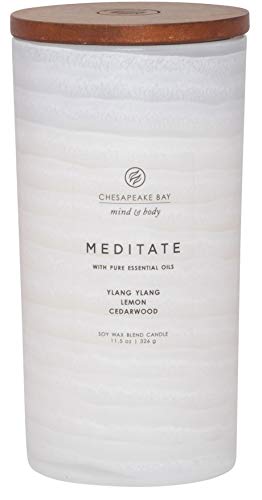 Chesapeake Bay Candle Mind & Body Serenity Scented Candle, Meditate with Pure Essential Oils (Ylang Ylang, Lemon, Cedarwood), Large