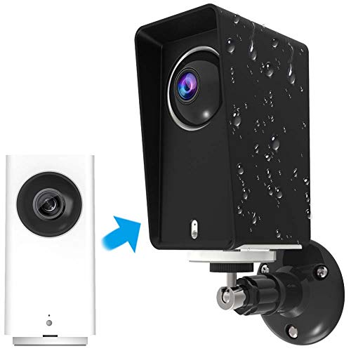 Wall Mount and Protective Case for Wyze Cam Pan, Weather Proof Adjustable for Indoor and Outdoor Anti-Sun Glare and UV Protection Very Easy to Install (Black)