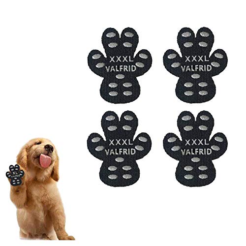 VALFRID Dog Paw Protector Anti-Slip Grips to Keeps Dogs from Slipping On Hardwood Floors,Best for Hot Pavement,Disposable Self Adhesive Resistant Dog Shoes Booties Socks Replacemen XXXL 24 Pieces