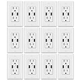 [12 Pack] White 3.6A15 Amp USB Wall Receptacle