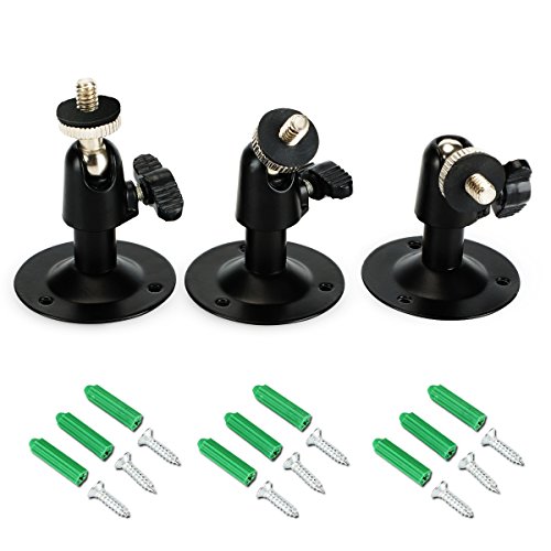 Security Wall Mount Oculus Sensor,Arlo, Arlo Pro,SERMICLE Metal Security Camera Bracket Outdoor Indoor Oculus Rift Mount Bracket 360Â° Rotation 1/4" Screw Camera Wall Mounts CCD CCTV (3 Pack,White)