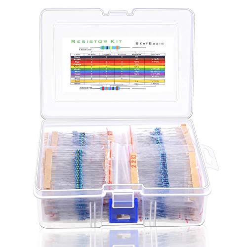 Anezus 1280 Pcs 64 Values Resistor Kit 1 Ohm-10M Ohm with 1% 1/4W Metal Film Resistors Assortment