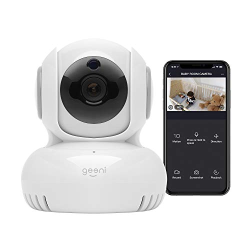 Geeni GN-CW010-199 Sentinel 720p Pan and Tilt 2-Way Talk Motion Detection Indoor Mini Wi-Fi Camera White