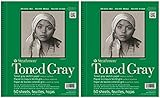 2-Pack - Strathmore 412-109 400 Series Toned Gray Sketch Pad, 9"x12" Wire Bound, 50 Sheets Each